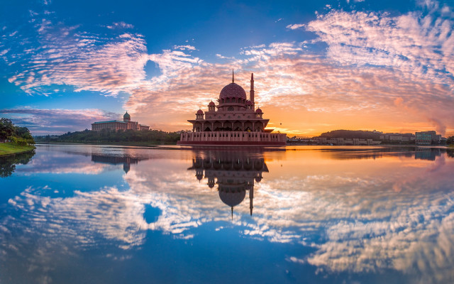 Large building lake cloudy sky #2 free wallpaper - medium preview image