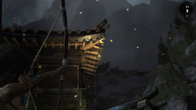 Person holding bow aiming mountain free wallpaper - medium preview image