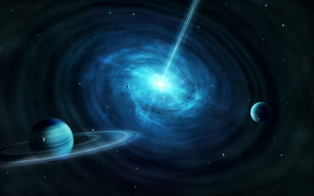Spiral galaxy blue star space free wallpaper - medium preview image