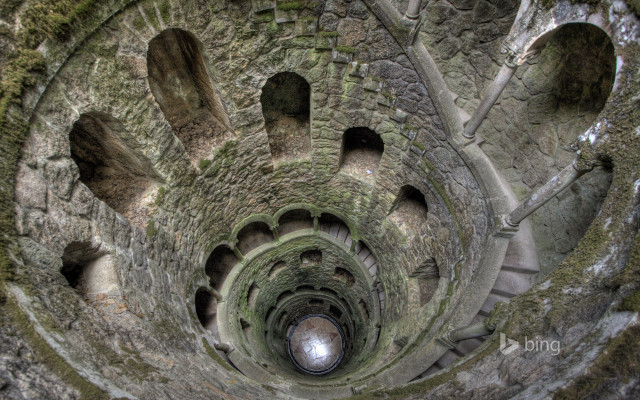 Spiral staircase stone building moss #2 free wallpaper - medium preview image
