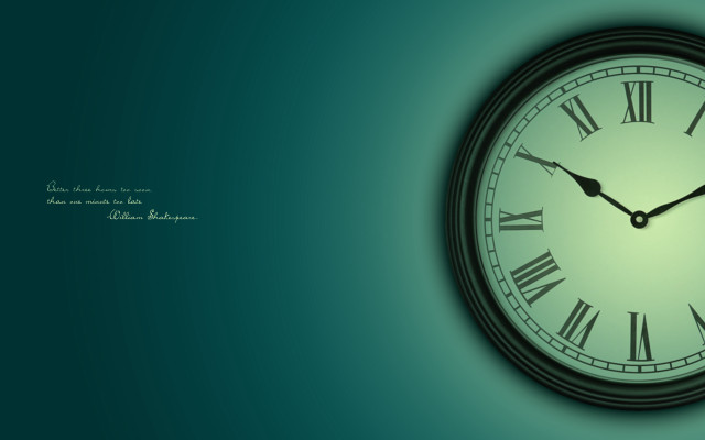 Clock roman numerals green background #6 free wallpaper - medium preview image