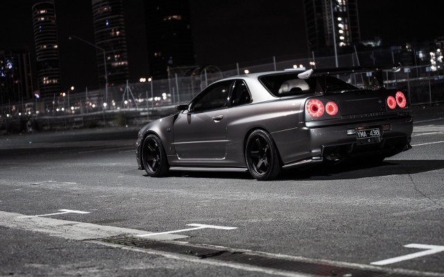 Car parked night lights tail #2 free wallpaper - medium preview image