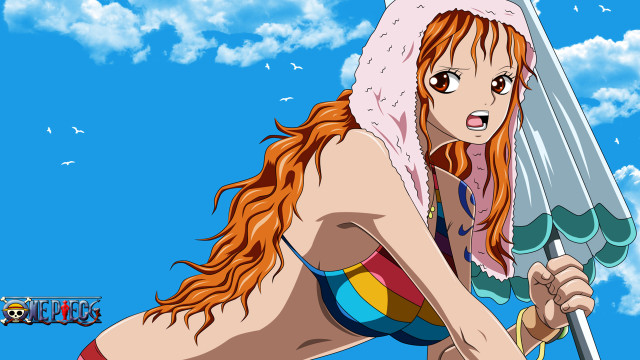 Woman bikini surfboard blue sky #2 free wallpaper - medium preview image
