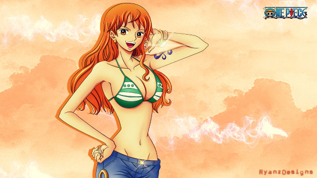 Cartoon girl bikini umbrella ball free wallpaper - medium preview image