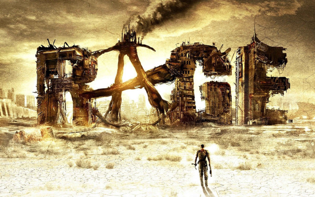 Man desert giant structure city free wallpaper - medium preview image