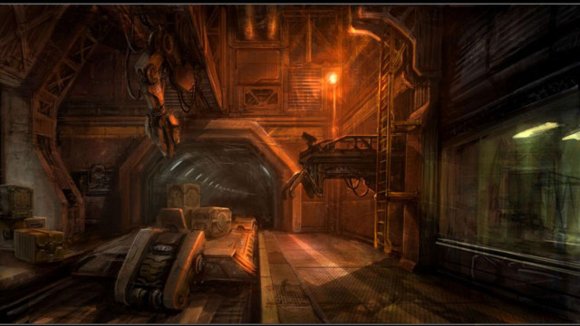 Dimly lit room large machine free wallpaper - medium preview image
