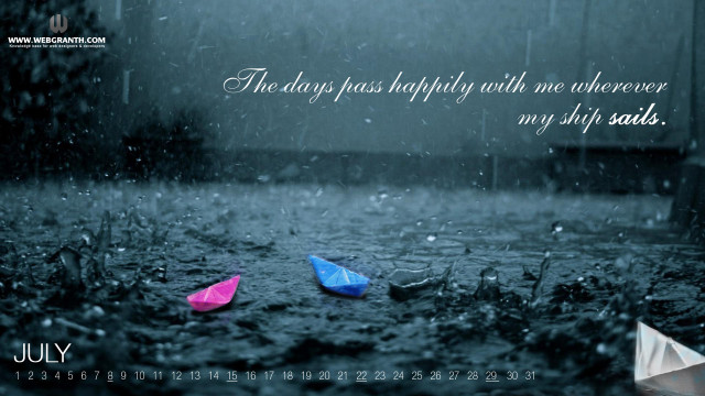 Colorful umbrellas rainy day quote #2 free wallpaper - medium preview image