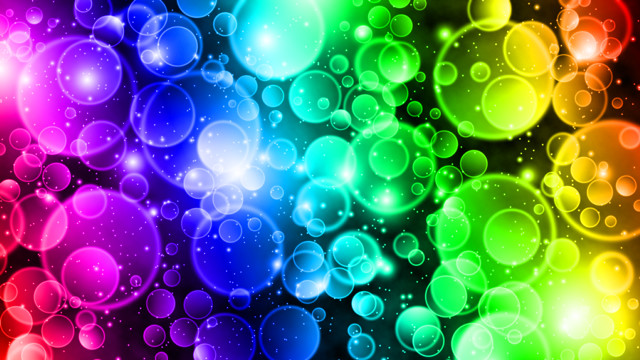 Rainbow colored background bubbles side free wallpaper - medium preview image