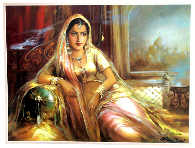Woman sari sitting bed lamp free wallpaper - medium preview image