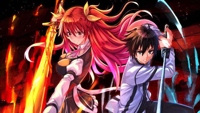 Anime characters swords fire battle #2 free wallpaper - medium preview image