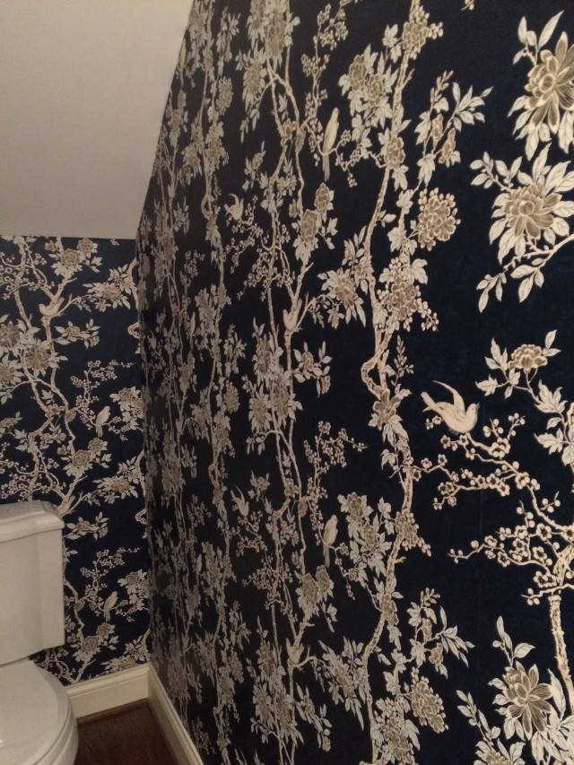Bathroom toilet wallpaper tree pattern free wallpaper - medium preview image