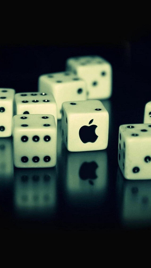 Dices apple logos table reflection free wallpaper - medium preview image