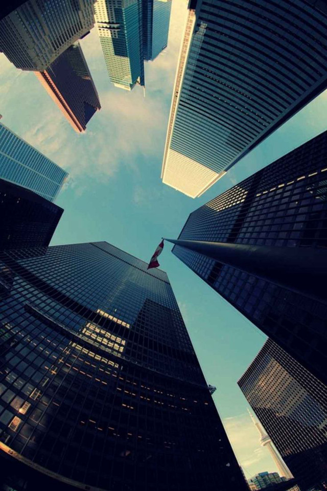Tall buildings ground view sky free wallpaper - medium preview image