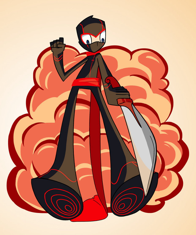 Cartoon character giant knife smoke free wallpaper - medium preview image