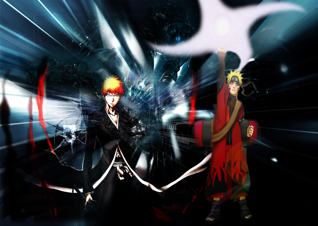 Anime characters dark room blue free wallpaper - medium preview image