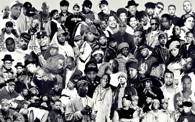 Collage black white people group free wallpaper - medium preview image