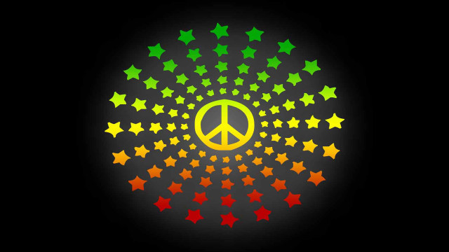 Peace sign stars dark background free wallpaper - medium preview image