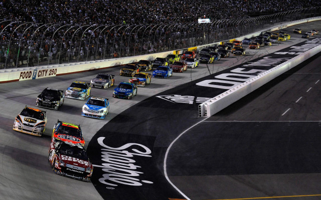 Cars race track crowd stands free wallpaper - medium preview image