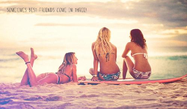 Best friends surfboard beach three free wallpaper - medium preview image