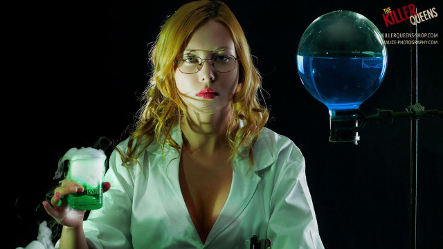 Woman white shirt green object free wallpaper - medium preview image