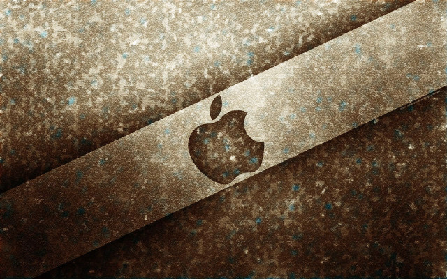 Apple logo shiny surface brown #2 free wallpaper - medium preview image