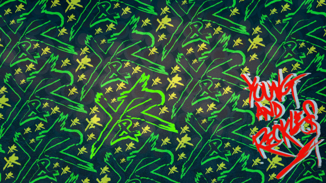 Graffiti wall green background yellow free wallpaper - medium preview image