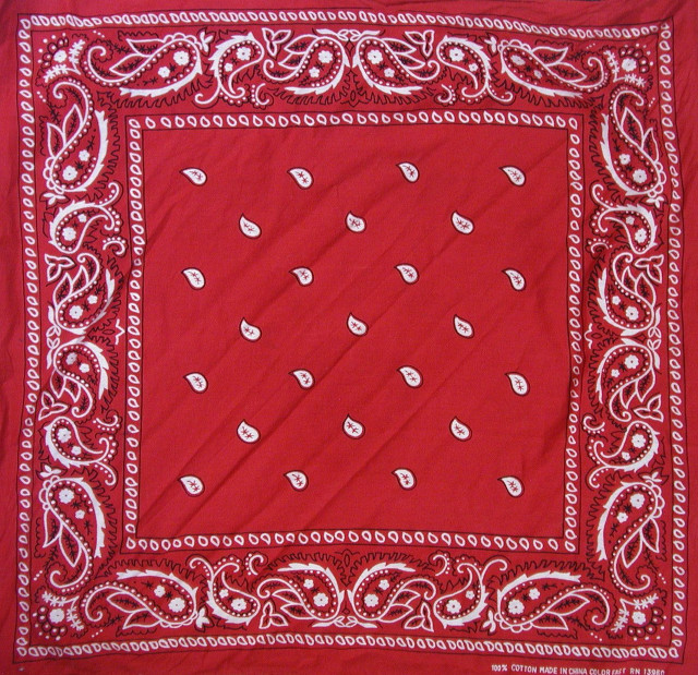 Red bandanna white paisley red free wallpaper - medium preview image