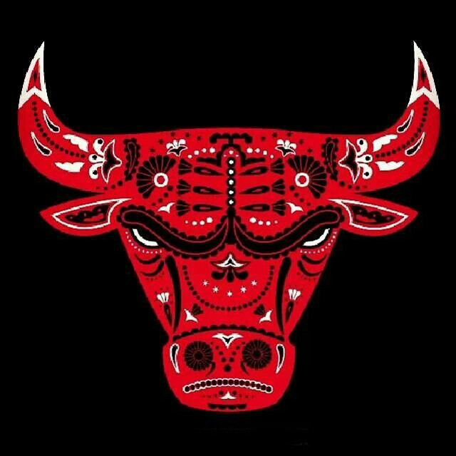 Bull pattern black red white free wallpaper - medium preview image