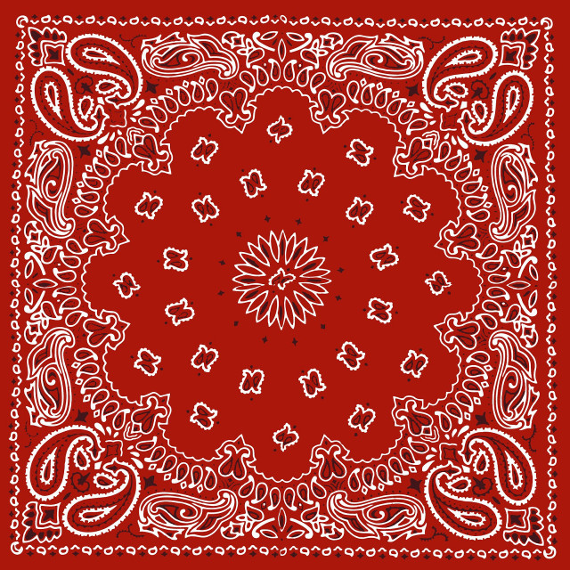 Red bandanna white paisley folk free wallpaper - medium preview image