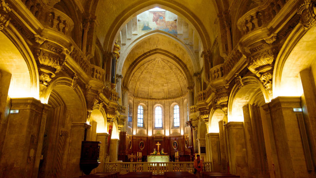 Church stone altar clock wall free wallpaper - medium preview image