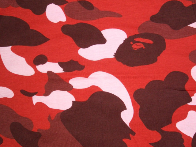 Bathing ape red background gorilla free wallpaper - medium preview image