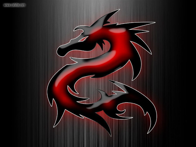 Red dragon black background red #2 free wallpaper - medium preview image