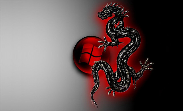 Black red dragon gradient eldritch free wallpaper - medium preview image