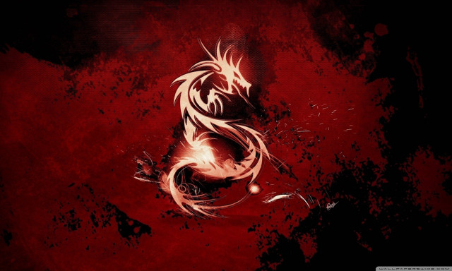 Red black dragon tattoo fantasy free wallpaper - medium preview image