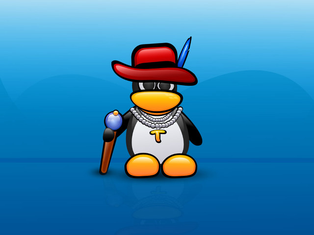 Penguin hat stick feather headwear free wallpaper - medium preview image
