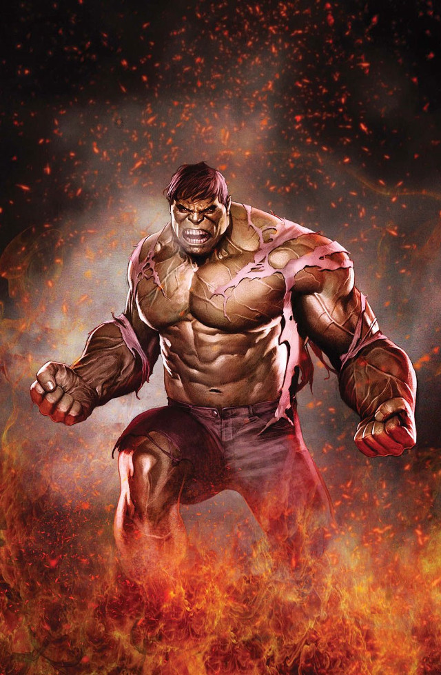 Man suit huge fist fire free wallpaper - medium preview image
