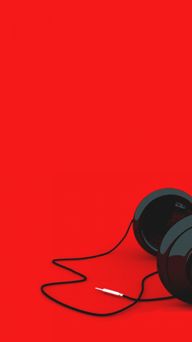 Headphones red surface cord 3d free wallpaper - medium preview image