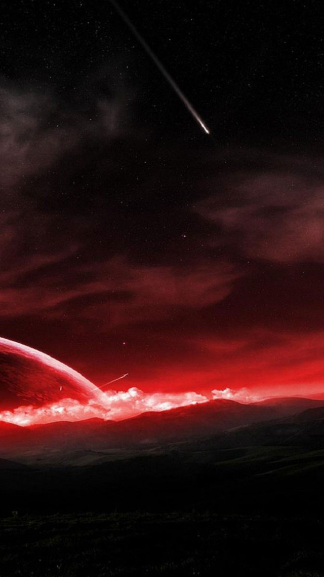 Red sky red streak black free wallpaper - medium preview image
