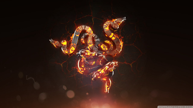 Snake cobra glowing light fire free wallpaper - medium preview image