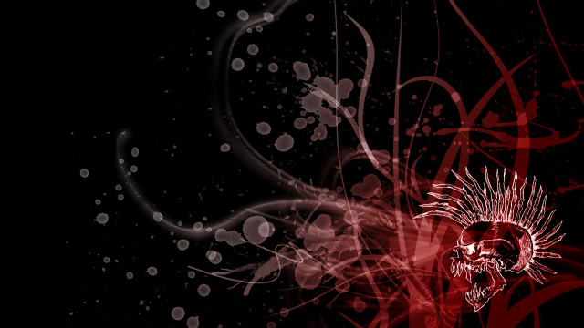 Red black skull smoke bubbles free wallpaper - medium preview image