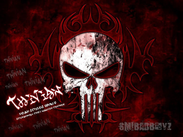 Skull red background black white free wallpaper - medium preview image