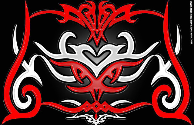 Red white black heart bird free wallpaper - medium preview image