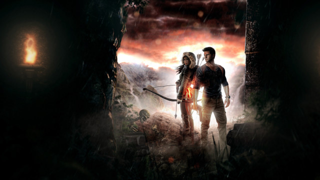 Man woman cave bow arrow #2 free wallpaper - medium preview image