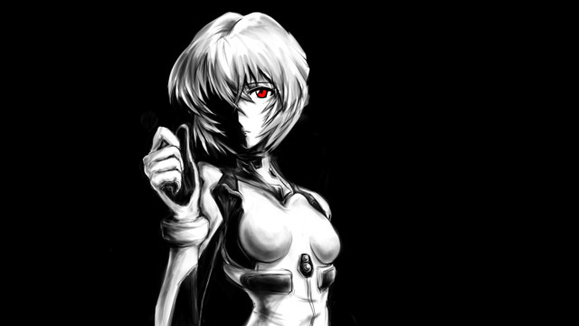 Woman red eyes gun knife free wallpaper - medium preview image