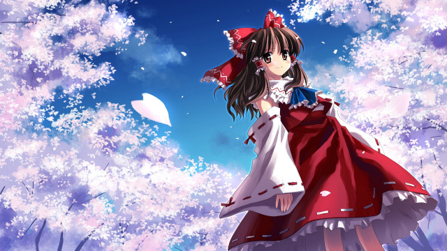 Girl red dress field flowers #2 free wallpaper - medium preview image