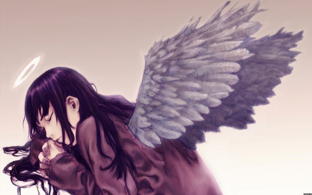 Woman long hair wings back free wallpaper - medium preview image