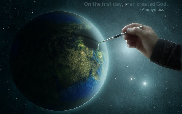 Hand paintbrush planet stars quote free wallpaper - medium preview image
