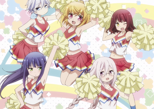 Cheerleaders girls rainbow background stars free wallpaper - medium preview image