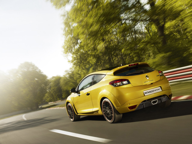 Yellow car driving road trees free wallpaper - medium preview image
