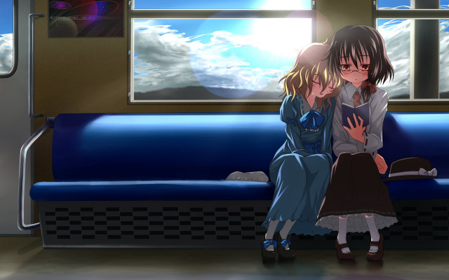 Couple people bench room window free wallpaper - medium preview image